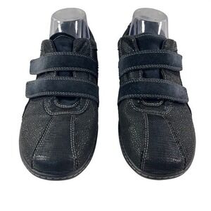 Clarks Womens Black Leather Comfort Orthopedic-Chic Shoes 10M